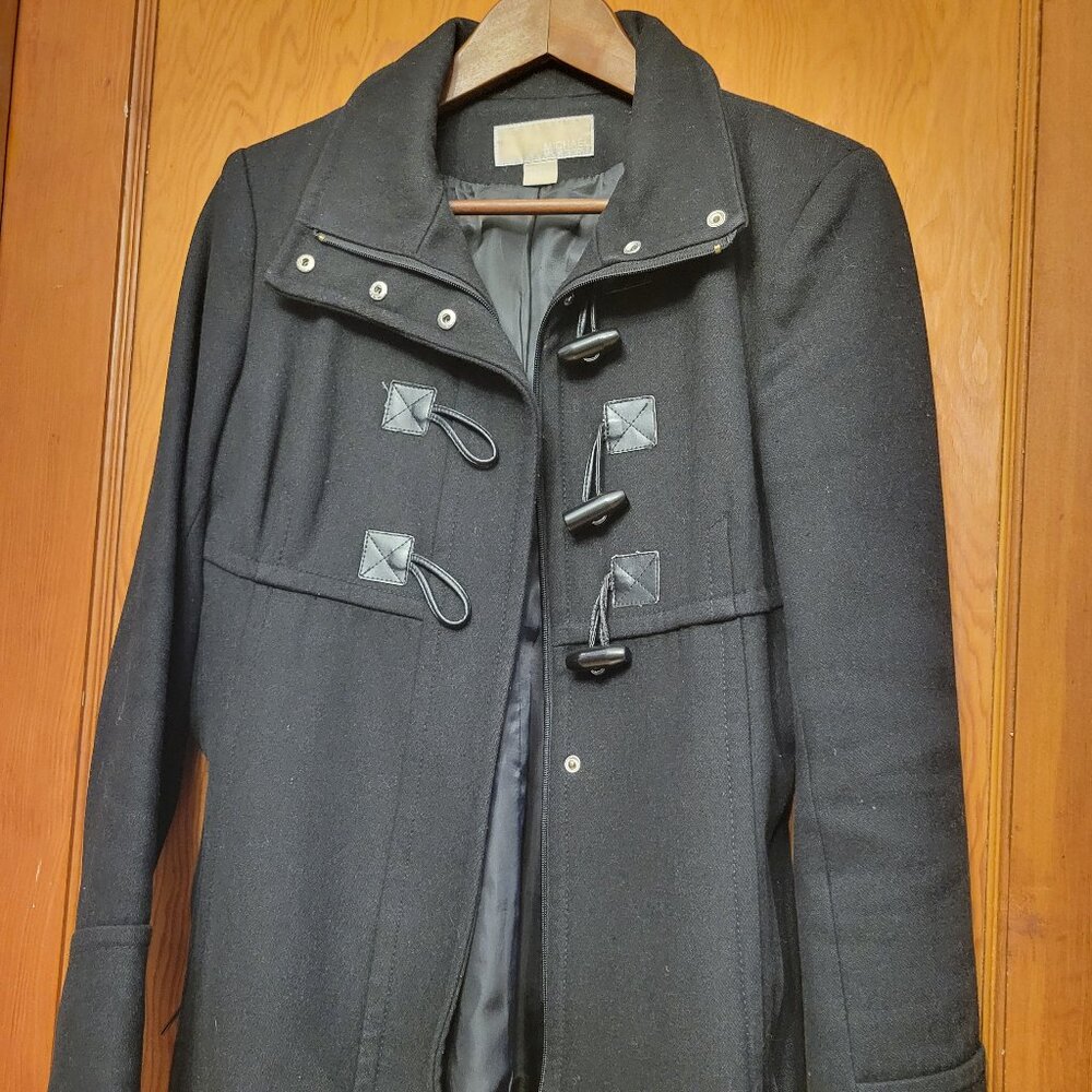 Michael Michael Kors Wool Blend‎ Coat Women's Size M — Black — Toggle Duffle